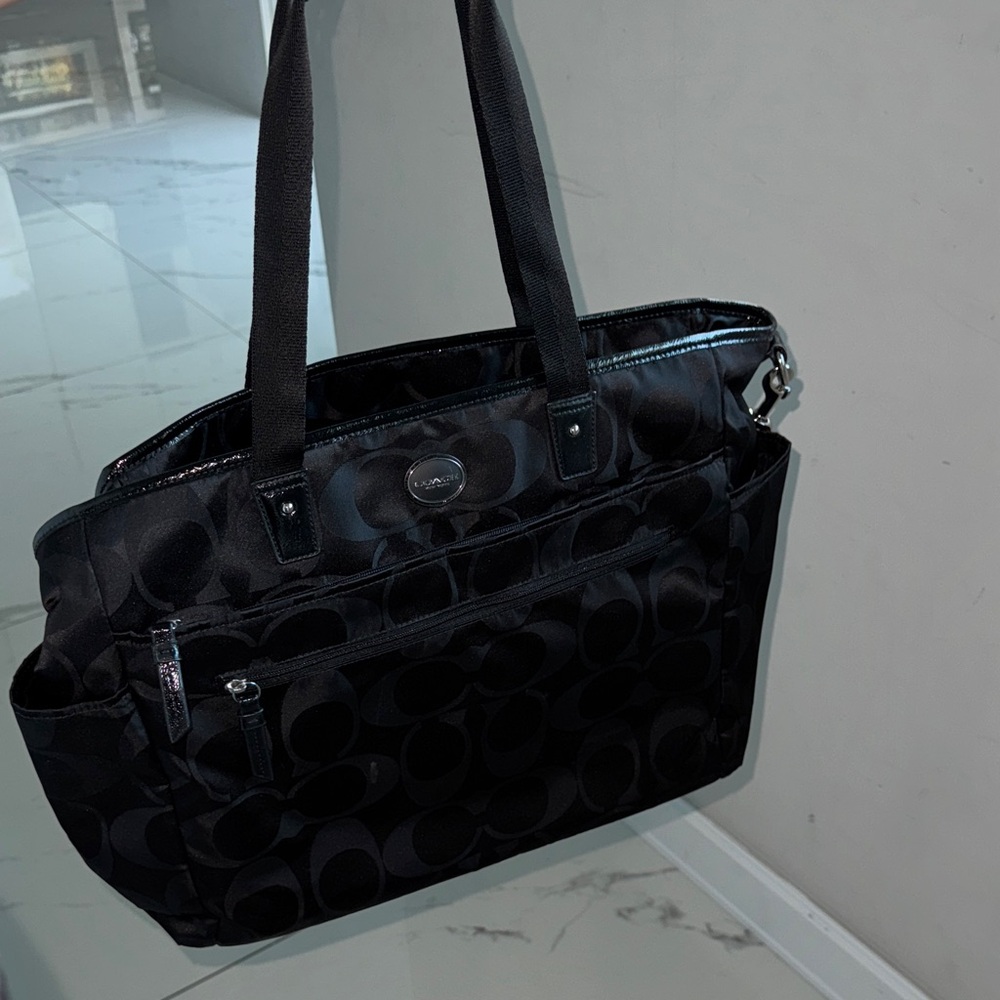 Coach Black Signature Tote Bag